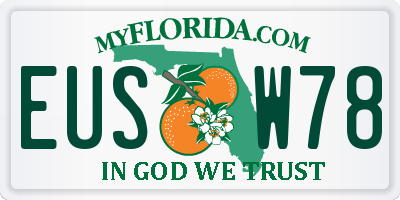 FL license plate EUSW78