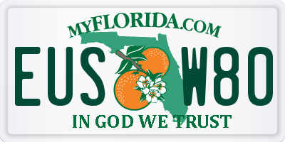 FL license plate EUSW80