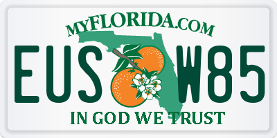 FL license plate EUSW85