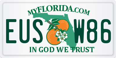 FL license plate EUSW86