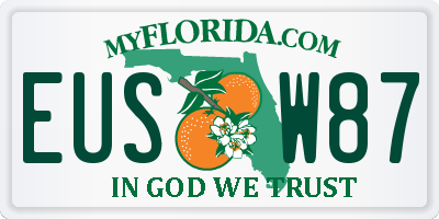 FL license plate EUSW87
