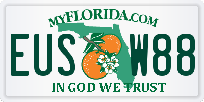 FL license plate EUSW88