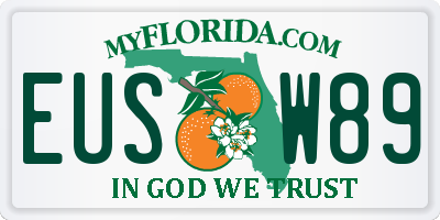 FL license plate EUSW89