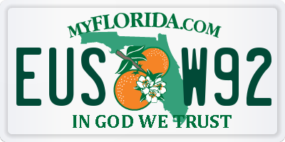 FL license plate EUSW92