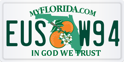 FL license plate EUSW94