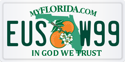 FL license plate EUSW99