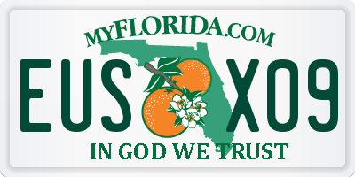 FL license plate EUSX09