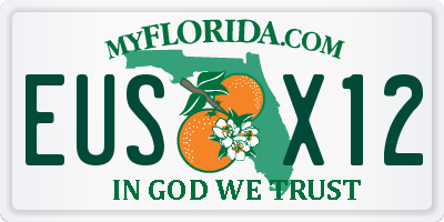 FL license plate EUSX12