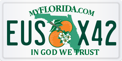 FL license plate EUSX42