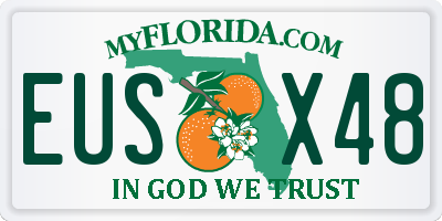 FL license plate EUSX48
