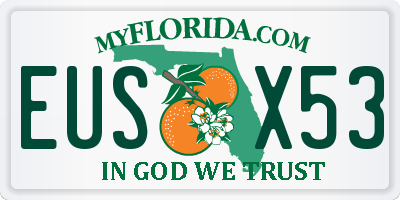 FL license plate EUSX53