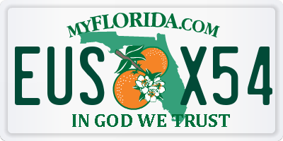 FL license plate EUSX54
