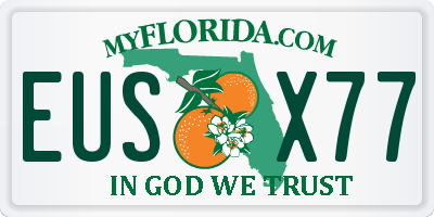 FL license plate EUSX77