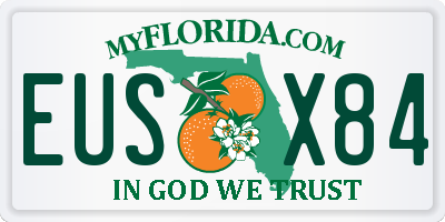 FL license plate EUSX84
