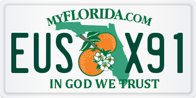 FL license plate EUSX91