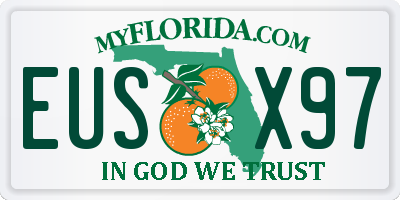 FL license plate EUSX97