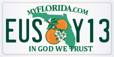 FL license plate EUSY13