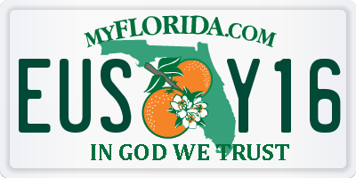 FL license plate EUSY16
