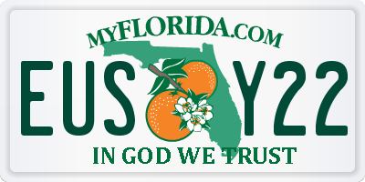 FL license plate EUSY22