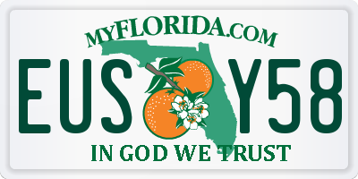 FL license plate EUSY58