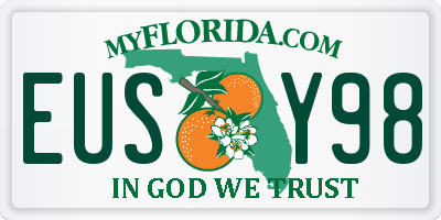 FL license plate EUSY98