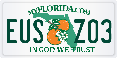 FL license plate EUSZ03