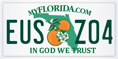FL license plate EUSZ04