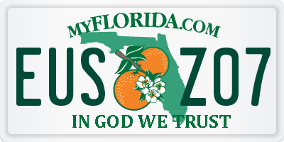 FL license plate EUSZ07