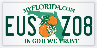 FL license plate EUSZ08