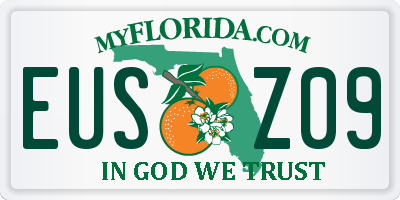 FL license plate EUSZ09