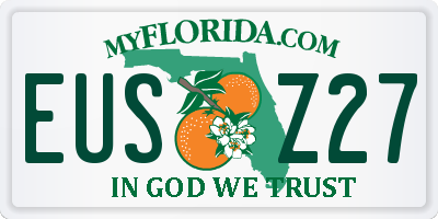 FL license plate EUSZ27