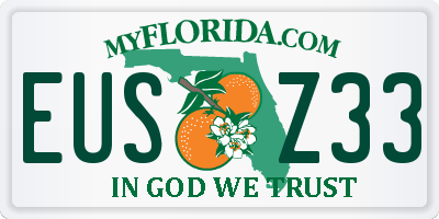 FL license plate EUSZ33