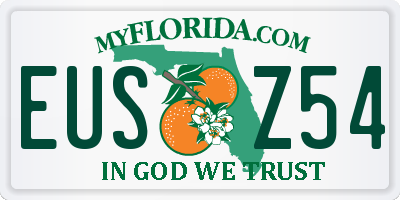 FL license plate EUSZ54
