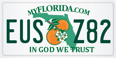 FL license plate EUSZ82