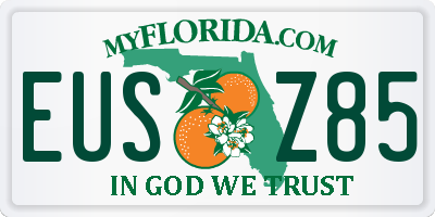 FL license plate EUSZ85