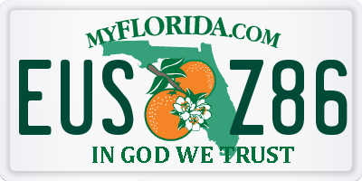 FL license plate EUSZ86