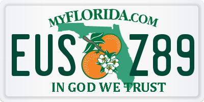 FL license plate EUSZ89