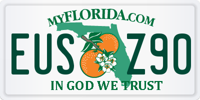 FL license plate EUSZ90