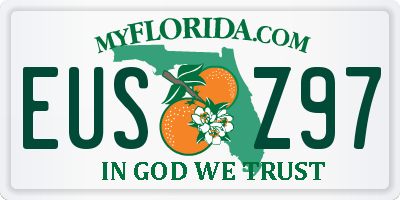 FL license plate EUSZ97