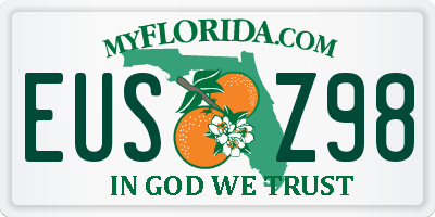 FL license plate EUSZ98