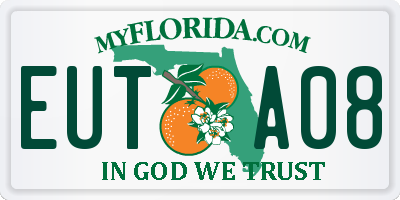 FL license plate EUTA08