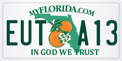 FL license plate EUTA13