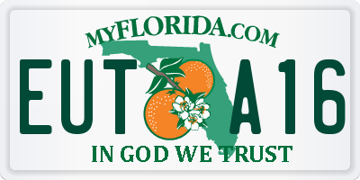 FL license plate EUTA16