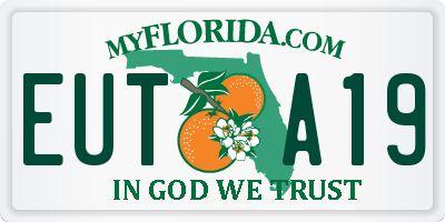 FL license plate EUTA19