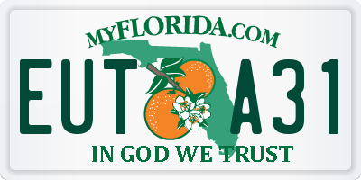 FL license plate EUTA31