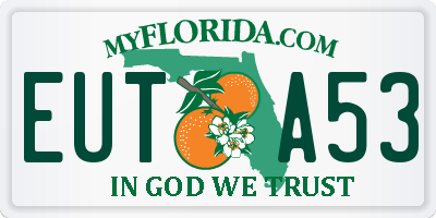 FL license plate EUTA53