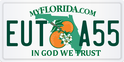 FL license plate EUTA55