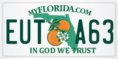 FL license plate EUTA63