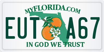 FL license plate EUTA67