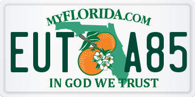 FL license plate EUTA85